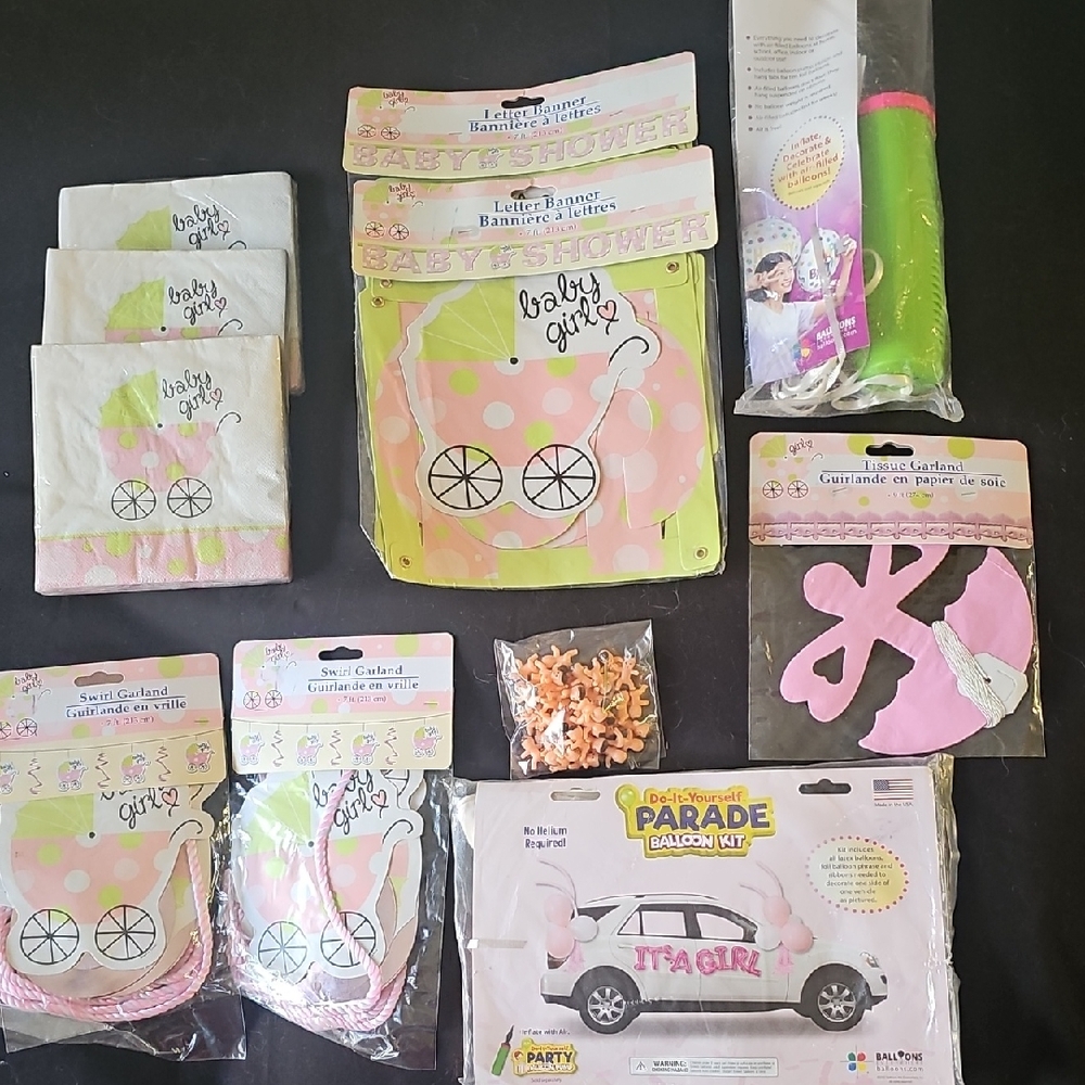 Baby Girl Shower Decoration Set Tote I